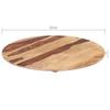 Solid Wood Tabletop Round 50 Cm - VIDAXL - Varnished