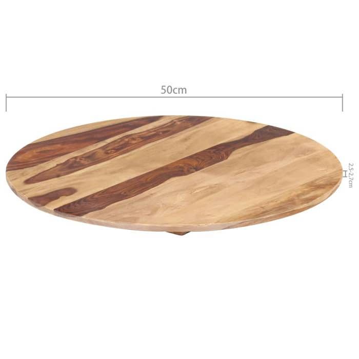 Solid Wood Tabletop Round 50 Cm - VIDAXL - Varnished