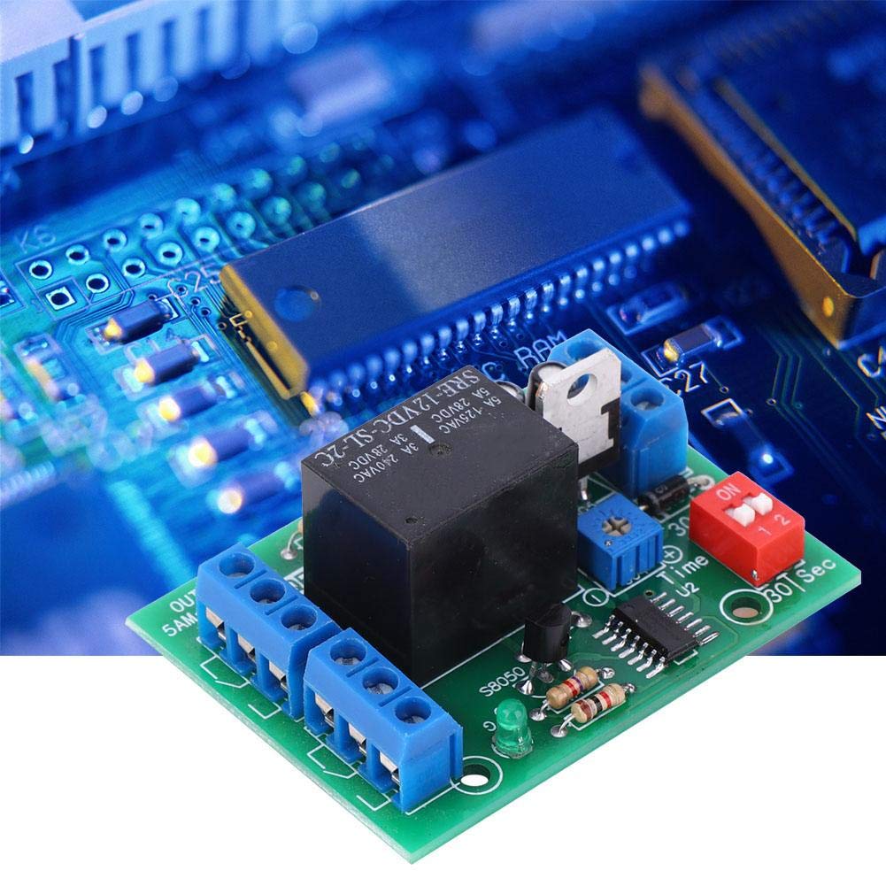 Delay Off Relay Module 10-16V 12V DC Time Relay Module Double Pole Double Throw DPDT 2 Channel Output Timer Switch for Water/Air Interruption