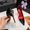 Genuine Red Bottom Leather Stiletto Heels - Comfortable, Printed Design