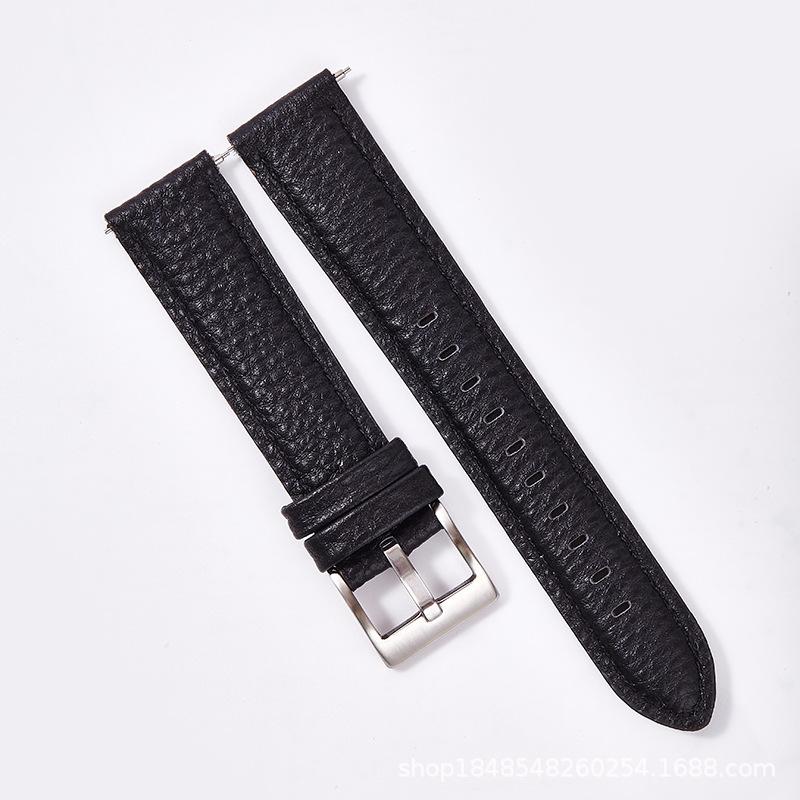 Watch With Genuine Leather 6-Color Lychee Pattern High Core Soft And Wear-Resistant Cowhide Strap 20Mm 22Mm Pin Buckle