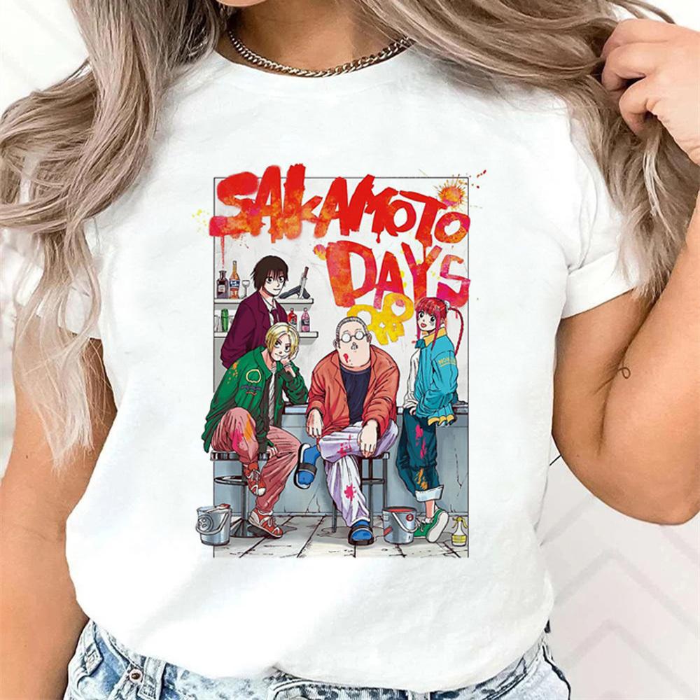 Sakamoto Days tshirt female Punk Trendy Vintage 80s Digital t shirt Pastel graphic korean clothes 2000s hip hop Vintage
