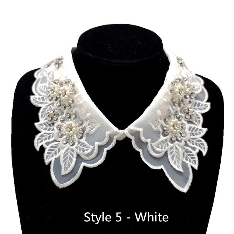 1pcs Fashion Shirt Sewing Lace Sweater Elegant False Collar Wedding Dress Accessories # White & Black