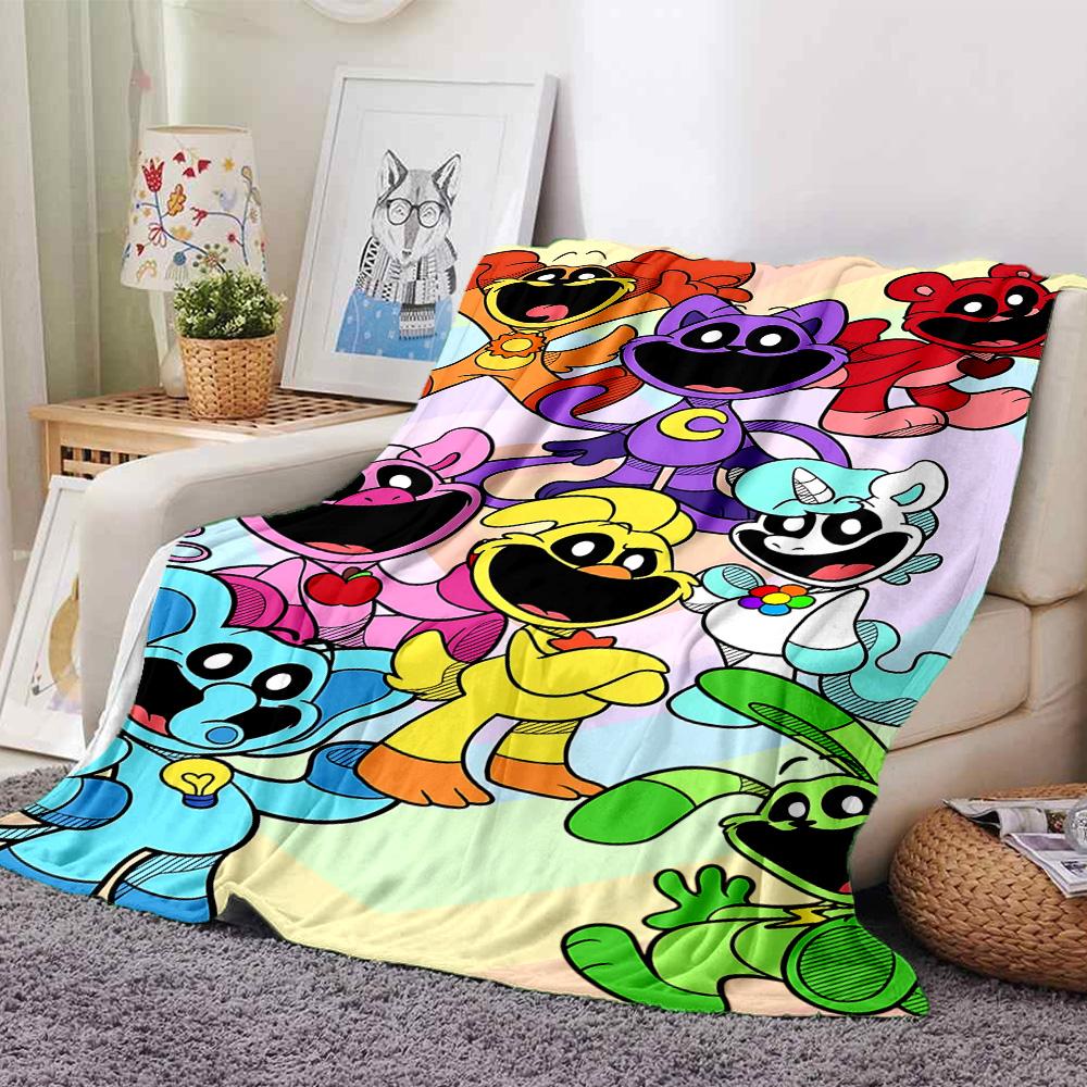 1pc Critters Adventure Flannel Blanket,Ultra Soft Warm Plush Throw for Home Bedroom Bed Sofa Cover Camping Picnic gift Y72447