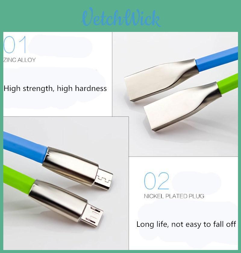 Premium Quality Smooth Portable Micro Usb Fast Charger Flat Data Sync Cable For Android Phones