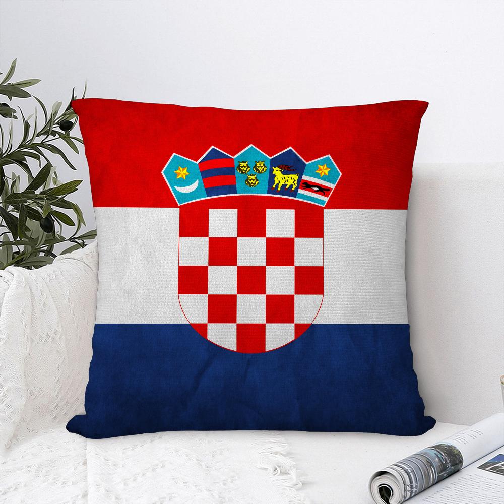 Republic of Croatia Pillow Case Sofa Decorative Home Double-sided Print Plush Square Throw Pillow Covers Cushion Decor Cover