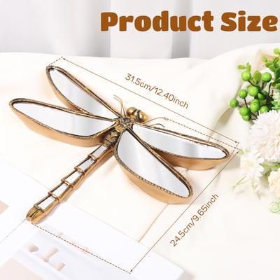 Vintage Decorative Animal Wall Mirror Gold Resin Swallow/Dragonfly/Butterfly Shaped Mirror Wall Art for Presents Home Decoration