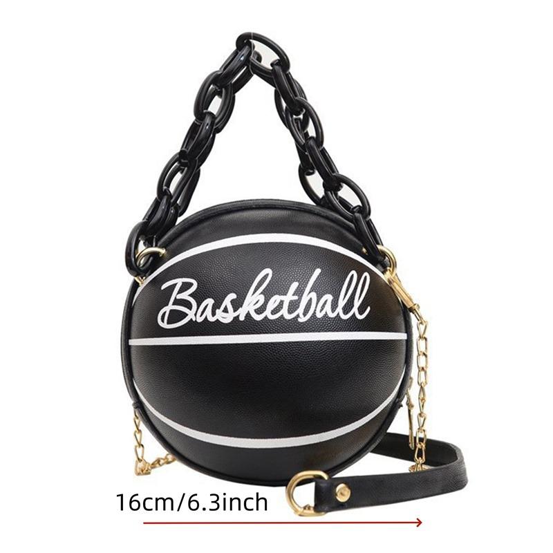 2026 Crossbody Bag New Network Red Personality Fun Pink Ins Versatile Chain Football Basketball Shoulder Bag Small Round Bag