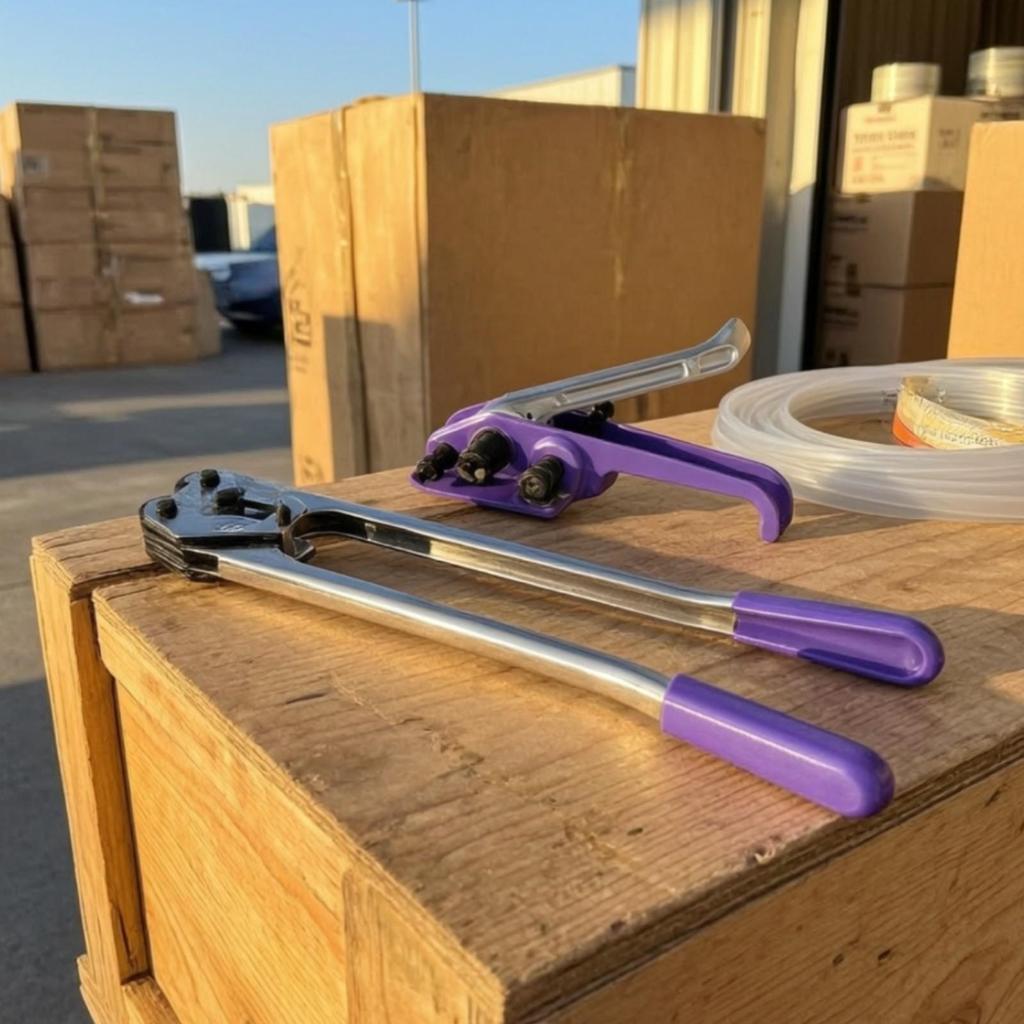2 Pieces Manual Strapping Tool Kit Long-Handled for Factories, Packers