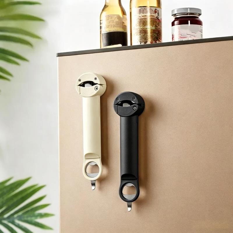 3 In 1 Magnetic Lid Opener Multifunctional Bottle Opener For Diam 2.5-9.5Cm Adjustable Winebeer Can Opener Kitchen Tool