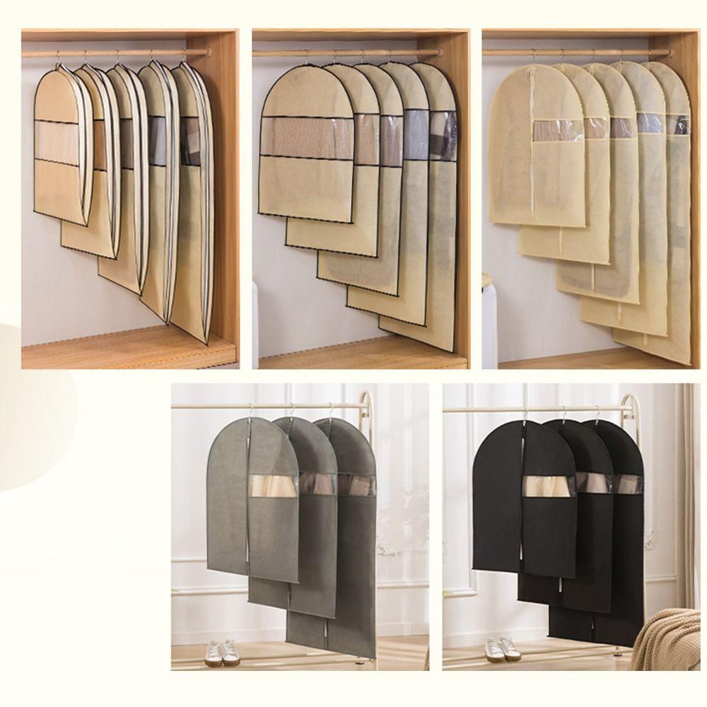 Foldable Clothes Compression Storage Bag Transparent Hanging Garment Protector  Clothes