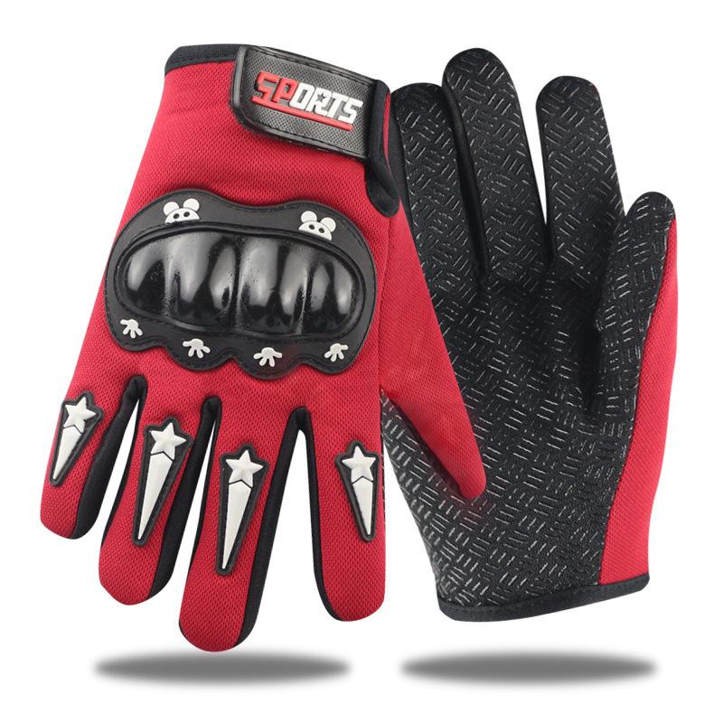 Kids' Tactical Half-Finger Motorcycle Gloves - Hard Shell Sports Cycling (Ages 5-12)