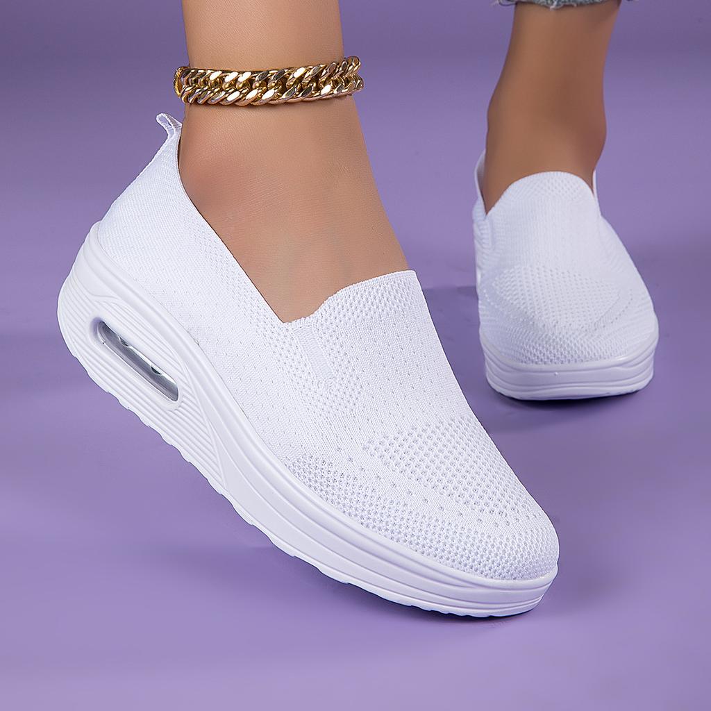 New Women's Shoes Flying Flag Cloth Shoes Spring and Summer Platform Leisure One Pedal Muffin Shoes Sports Leisure