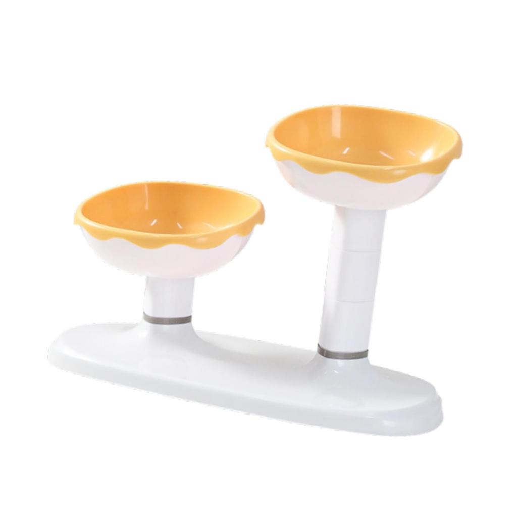 Elevated Cat Bowl Adjustable Height and Angle Cat Water Bowl Pet Feeding Bowl Pet Food Bowl for Cats Kitten Small Dogs Kitty