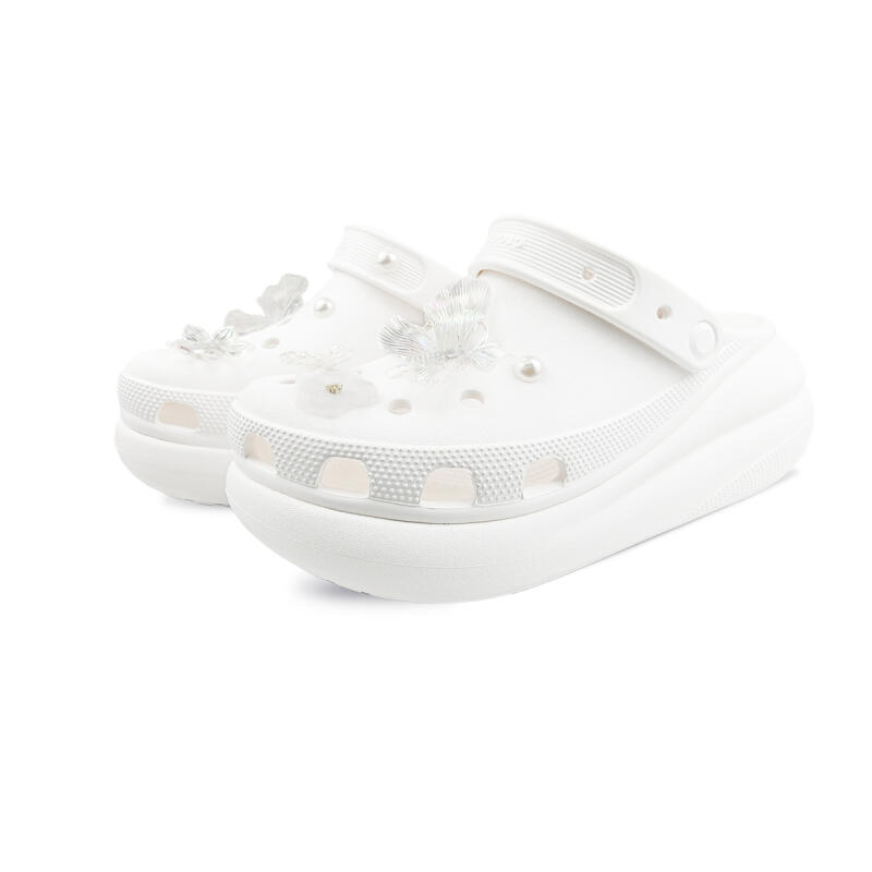 Crocs Crush Clog EVA Dream Butterfly Puff Shoes Casual and Comfortable Hole Shoes Unisex White