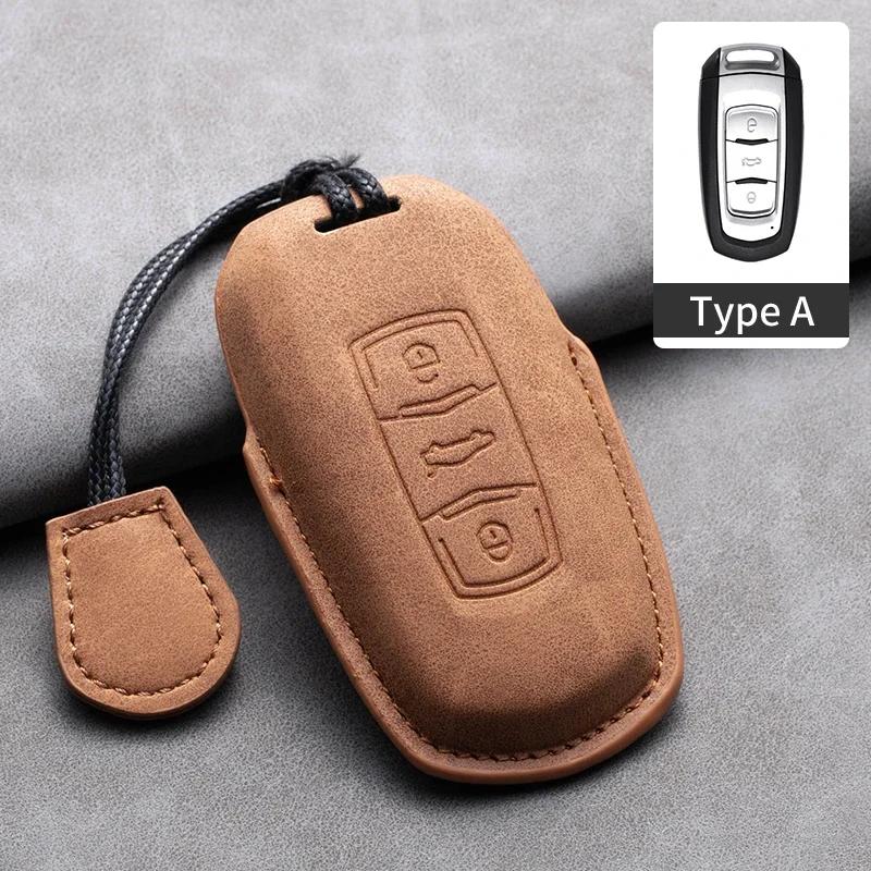 Leather Car Remote Key Case Cover for Geely for Geely Coolray X6 X7 EX7 Emgrand Global Hawk GX7 Kulrey GT GC9 Atlas Boyue NL3