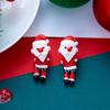 Handmade Polymer Clay Santa Claus Dangle Earrings For Women Cute 3D Cartoon Santa Drop Earring New Year Party Holiday Jewelry