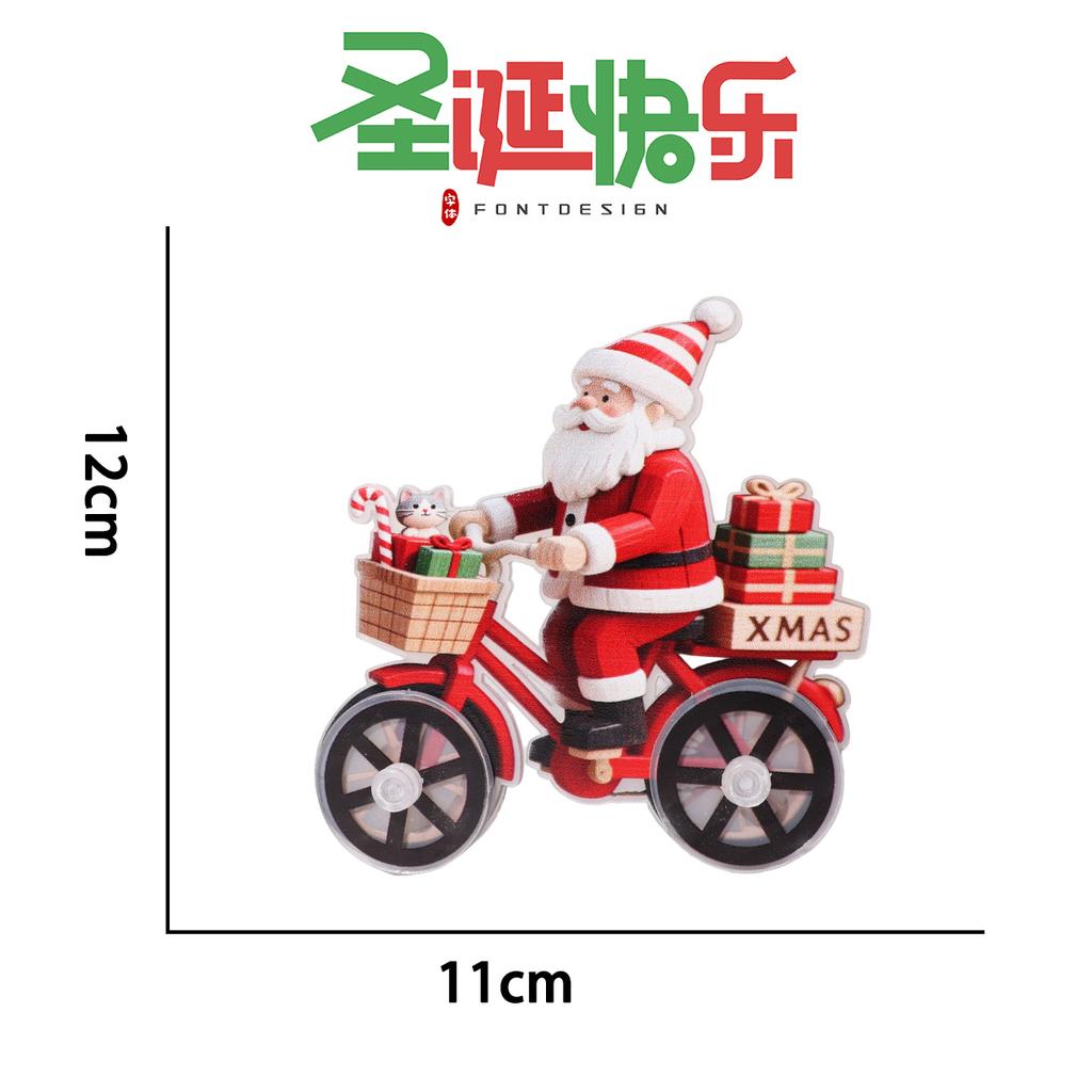 Tecknad Jul Mini Bordsdekoration GÖR DET SJÄLV Tecknad Gammal Snögubbe som Cyklar Dekoration Perfekt För Plastmaterial Hantverk Festdekorationer