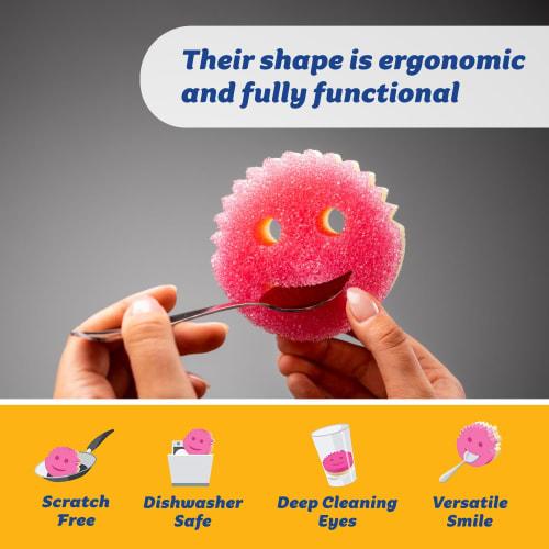 Scrub Daddy Scrub Mommy - Dish Scrubber + Non-Scratch Cleaning Sponge for Kitchen, Bathroom + Multi-Surface - Double-Sided Dish Sponge (3-Pack) - Onli