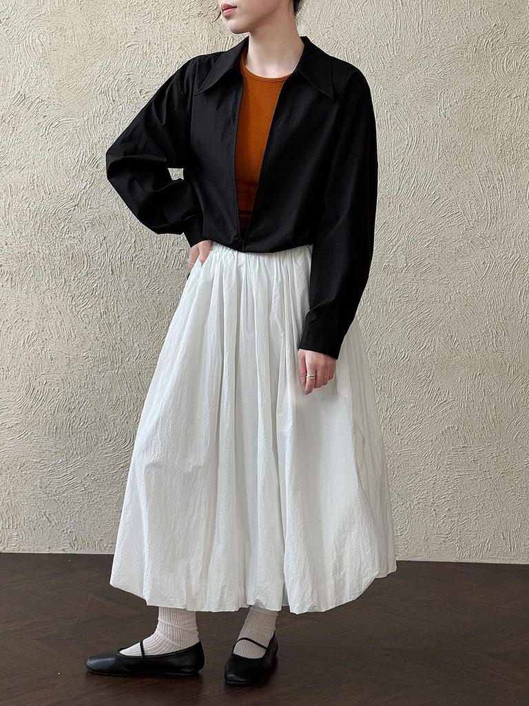 Lu Xi V-Neck Loose Long-Sleeve Casual Women's Top - Early Spring French Style