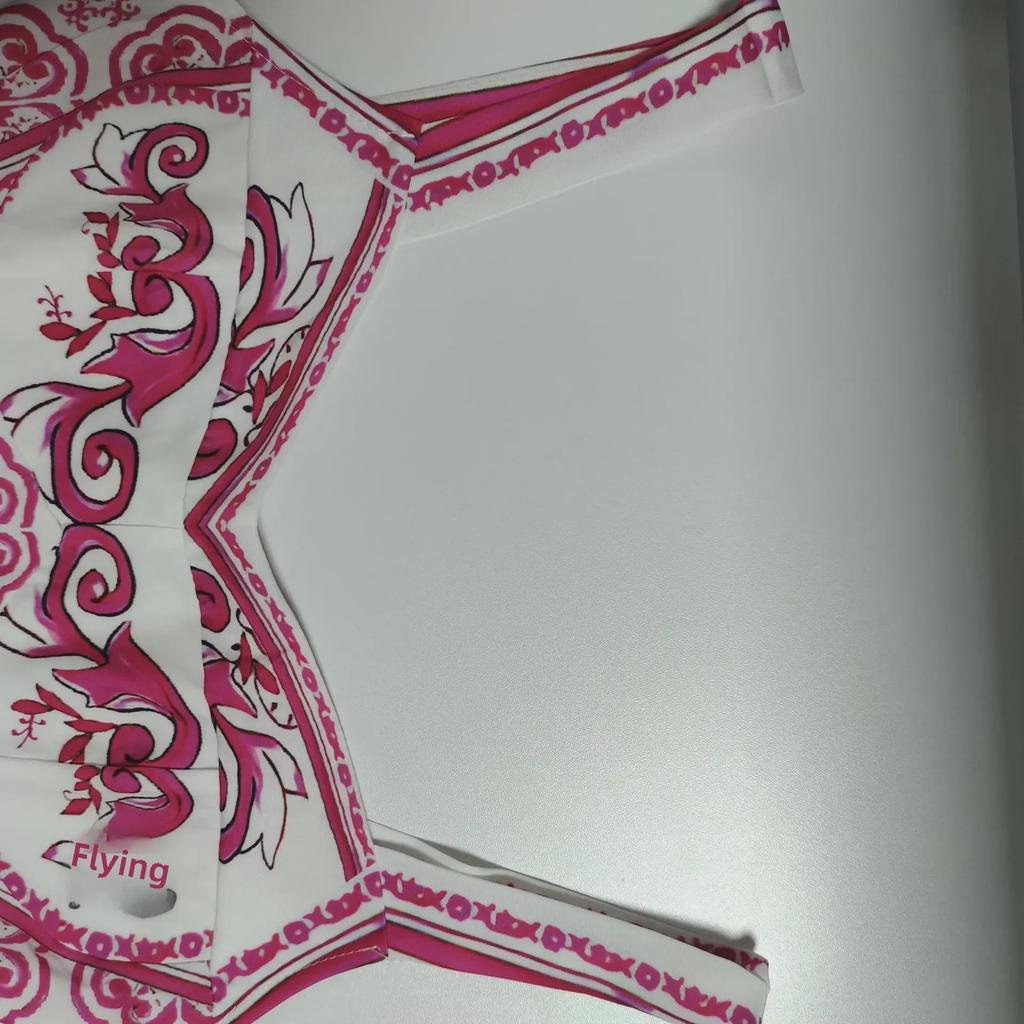 European & American Women's Bohemian Elegant Light Luxury Printed Midi Dress