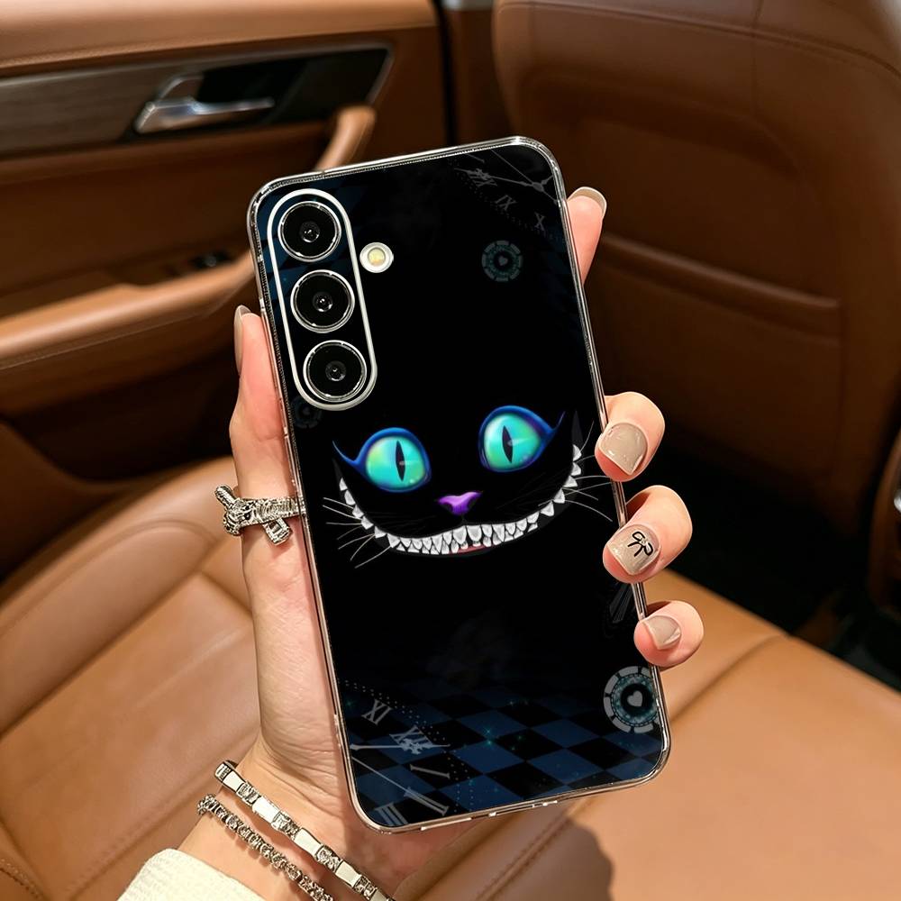 Cute C-Cheshire Cat Phone Case For Samsung Galaxy A71,A70,A52,A51,A40,A30 Transparent Cover