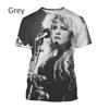 Móda Dámské Oblečení Nový Rock Zpěvačka Stevie Nicks 3D Potisk Tričko Osobnost Hip Hop Street Unisex Oversized Tričko