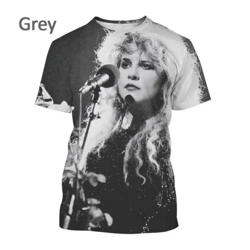 Móda Dámské Oblečení Nový Rock Zpěvačka Stevie Nicks 3D Potisk Tričko Osobnost Hip Hop Street Unisex Oversized Tričko