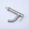 Bathroom Basin Faucet 304 Stainless Steel Single Cold Basin Faucet Deck Mount Bathroom Sink Water Taps Silvery Brushed Tap