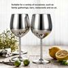 2 Stück 350ml Edelstahl Stiel- Weingläser Edelstahl 304 Weinglas Hochzeit
