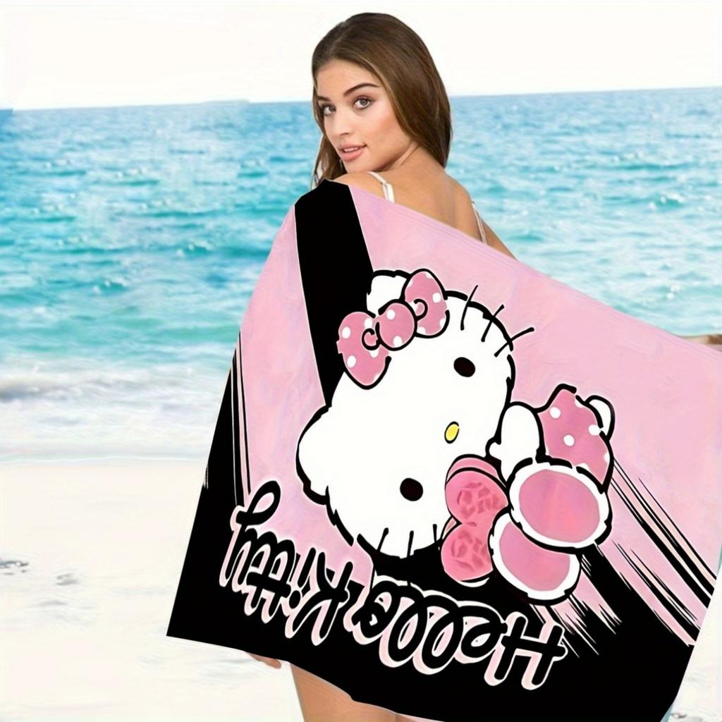 1pc for Hello Kitty Beach Towel,Quick-Dry & Super Absorbent Microfiber,Perfect for Travel,Quickdry Fabric,Beach Towel