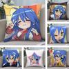 Anime L-Lucky Star K-konata Cushion Cover Soft Plush Fabric Double-Sided Printed Sofa Cushion Cover for All Seasons Home Decor
