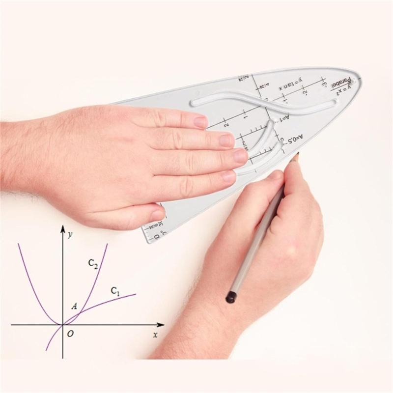 Cosine Ruler Precise Math Tool Cosine Scale Ruler For Technical Drwing Parabolic Stencil Cosine Ruler