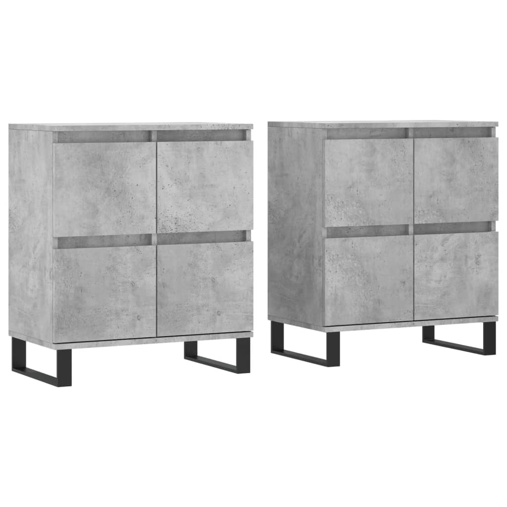 Sideboards 2 pcs Concrete Grey Particleboard