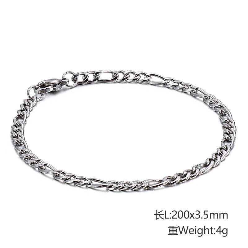 

Мужской и женский хип-хоп из титановой стали 3:Браслет-цепочка 1Nk, Простая ручная бижутерия из нержавеющей стали