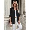Womens Casual Button Up Long Sleeve Roll Tab Sleeve Shirt