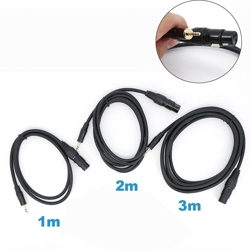 1m 2m 3meter Audio 3pin XLR To 3.5mm Male Microphone Aux Extend Cable 3.5 Jack To XLR Female Cord Gold Plated Connector Wire