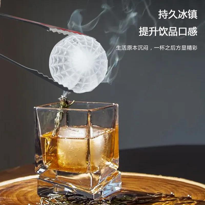 Silikon Isbollsmakare Stor 6,5 cm 3D Stor Rund Sfär Highballs Isform Kubformbricka för Whiskey Cocktail Barverktyg