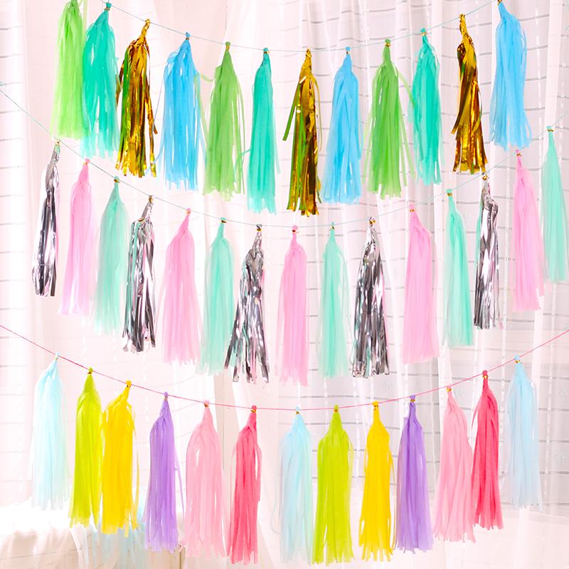 Balloon Tassel Ribbon Decorative Birthday Party Wedding Decoration Streamer Hanging Pendant Latex Balloon Rope Silk Ribbon