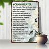 Morning Prayer Inspirational Quote Aluminum Sign, Pre-drilled Wall Decor for Home Office Cafe - Durable Moisture Resistant
