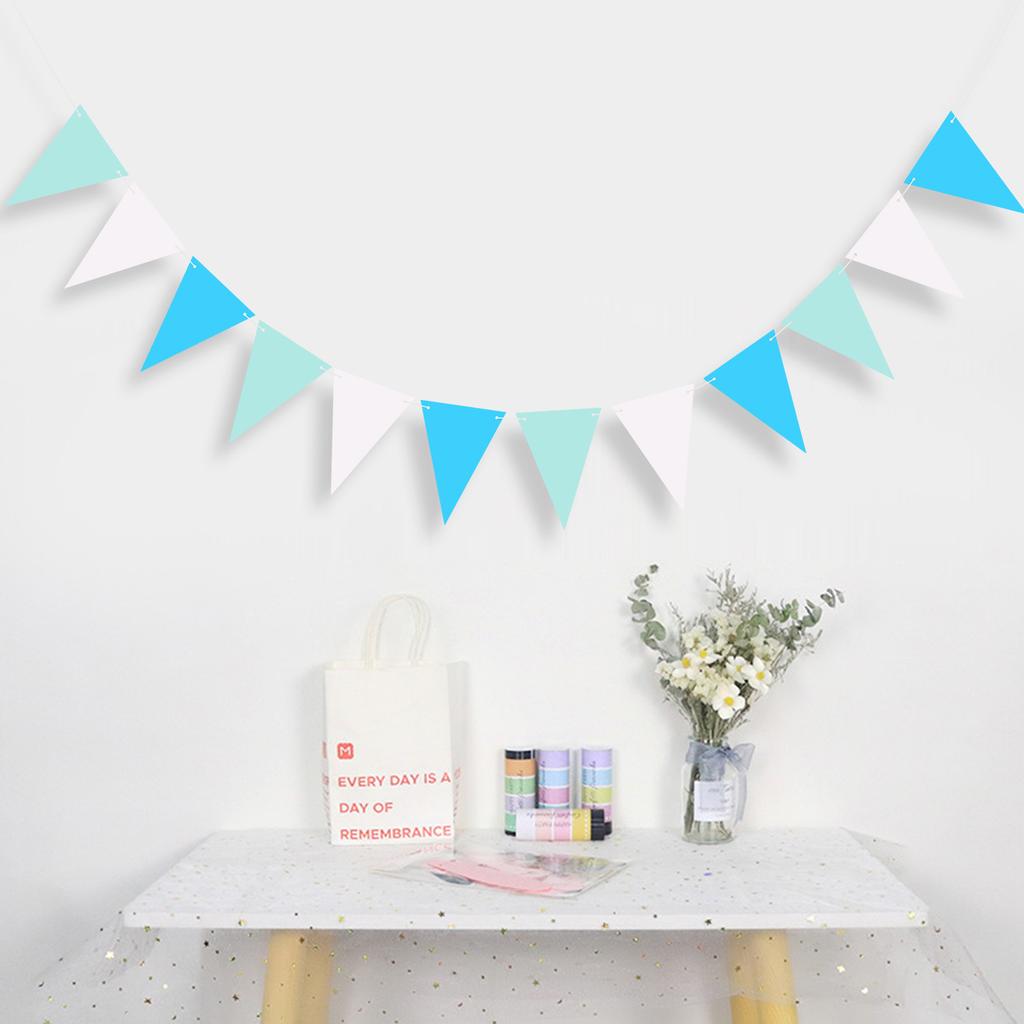 1 Set Black Golden Party Decorations Triangle Pennant Banner Flag Garland Birthday Graduation Wedding Engagement Party Supplies