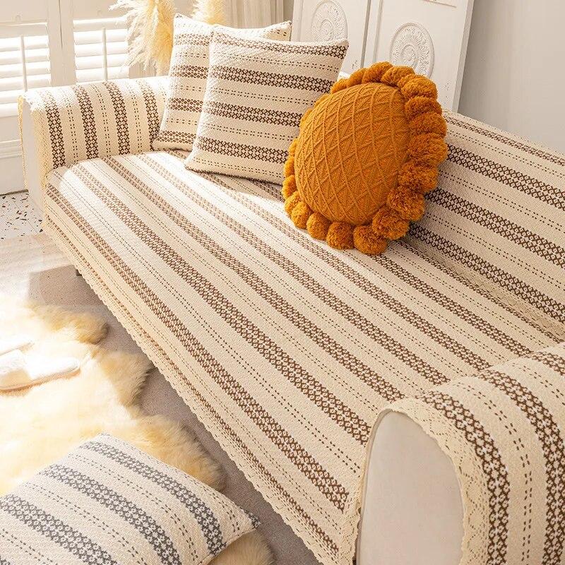 

Хлопковая и льняная подушка для дивана, нескользящая универсальная клетчатая подушка на четыре сезона, современный модный новый чехол для дивана в китайском стиле, чехол для полотенец 70x70cm