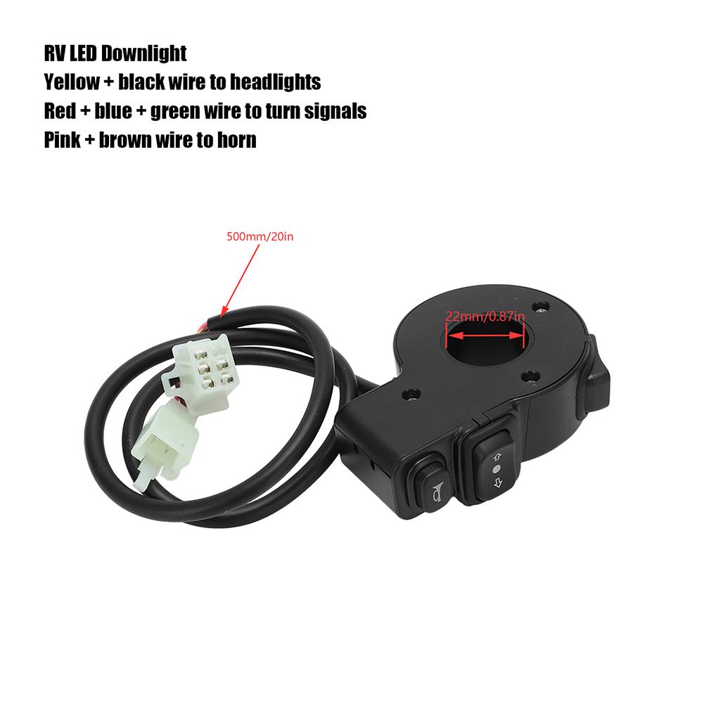 22mm Handlebar Switch 3-in-1 Switch: Headlight, For Horn, Turn Signal On/off Applicable To Off-road Motorcycles, ATVs