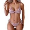 Floral Print Tie-Up Bikini Set for Women - Small Two-Piece Swimsuit