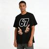 Vintage Number 67 Gesture Print Casual Short Sleeve T-Shirt Pure cotton T-shirt