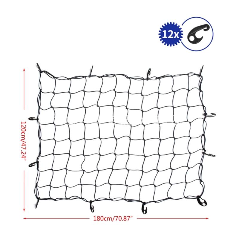 Car Trunk-Rooftop Net Latex Elastic Cargo Luggage Storage-Organizer Bungee Mesh Universal For Camping Travel-Offroad SUV