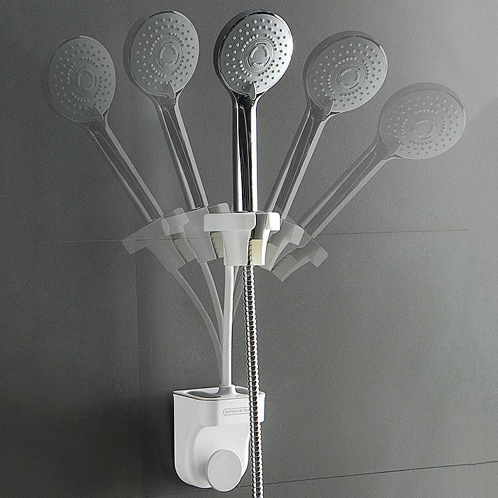 Wall Mount Shower Bracket Sticky Shower Clip Height Adjustable Holder Storage Box Strong Bearing Capacity Meet Bathroom