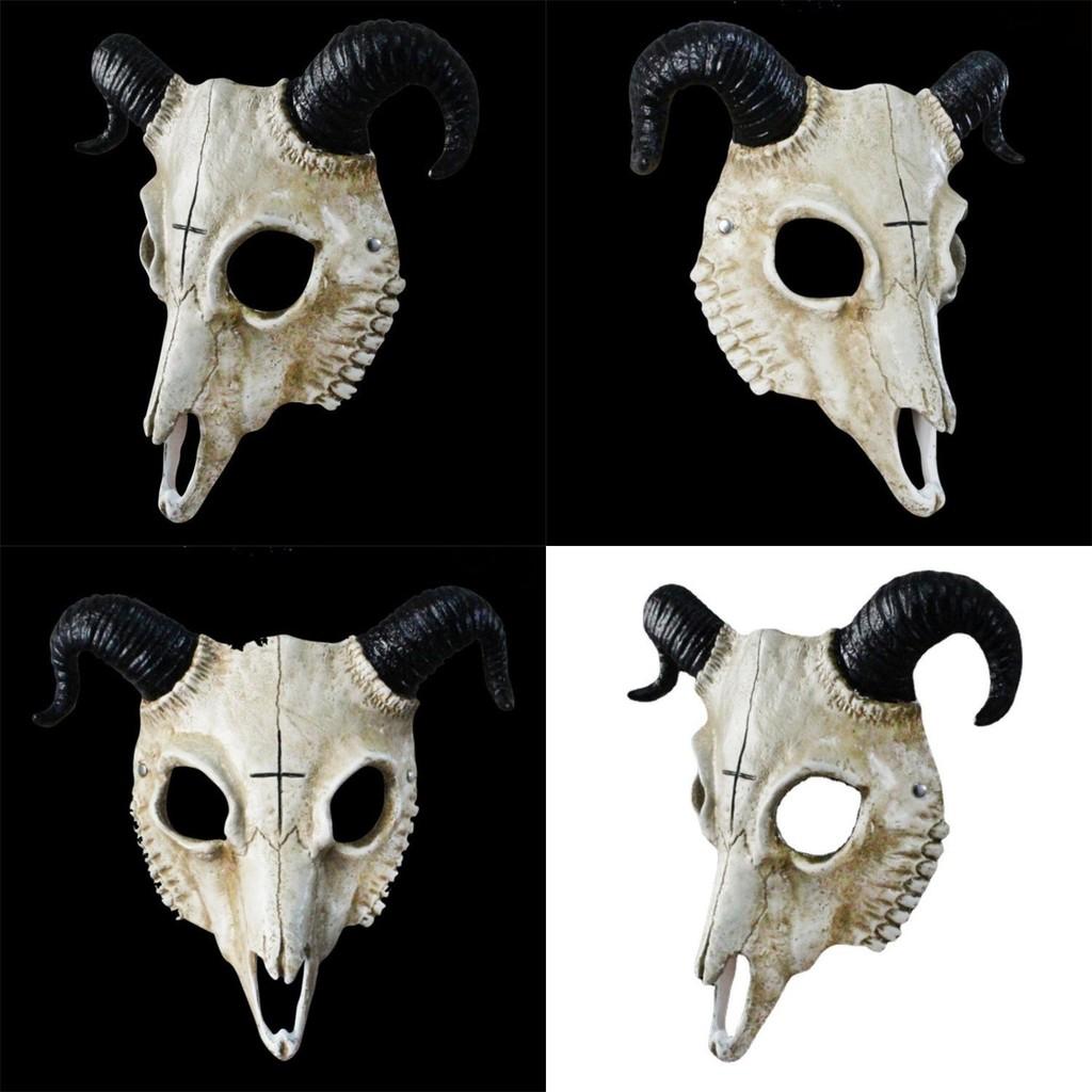 Halloween Sheep Skull Mask Resin Material Role Play Accessory For Costumes And Festivals