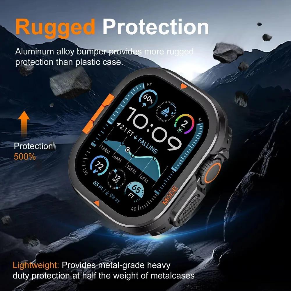 Aluminum Alloy Case for Apple Watch Ultra 2 49mm Case Series 10 46mm Screen Protector for IWatch Ultra 49mm 10 46mm Bumper Frame