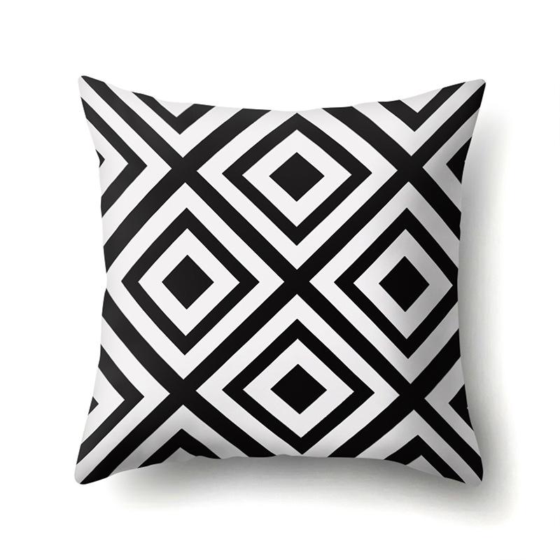 Polyester Pillow Case Geometric Decoration Home Petal Strip Printed Cushion Cover Bedside Cushion Cover Waist Cushion Cover